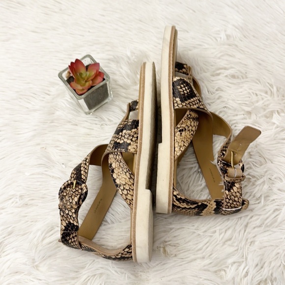 NEW VINCE Morris Snake print gladiator cross cross sandals shoes women size 6 - Picture 5 of 6
